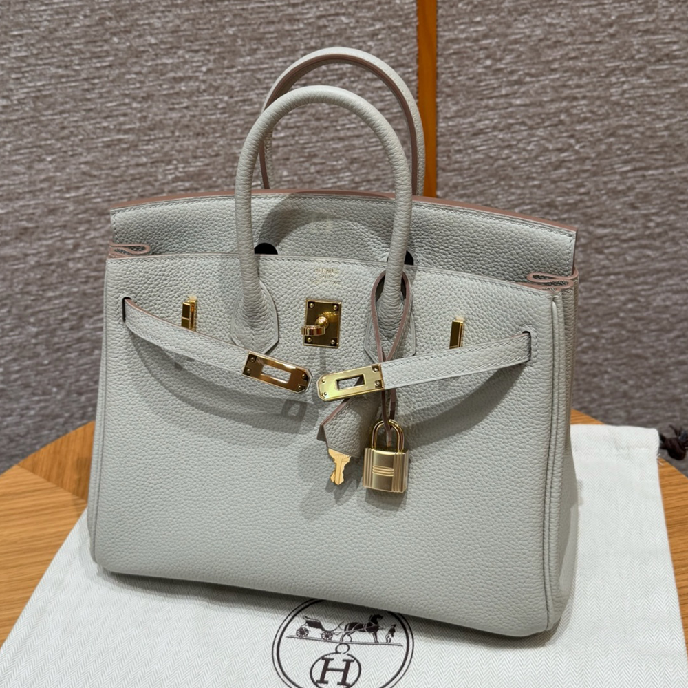 최고퀄 에르메스 올수공 버킨 25 Gris Perle 토고 가죽 금장