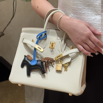 최고퀄 에르메스 올수공 버킨 25 Craie 토고 가죽 금장