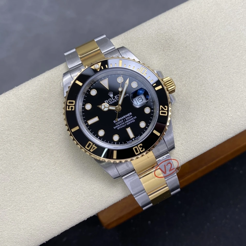 최고퀄 VS공장 롤렉스 서브마리너 블랙 다이얼 옐로우 골드 콤비 41mm 126613
