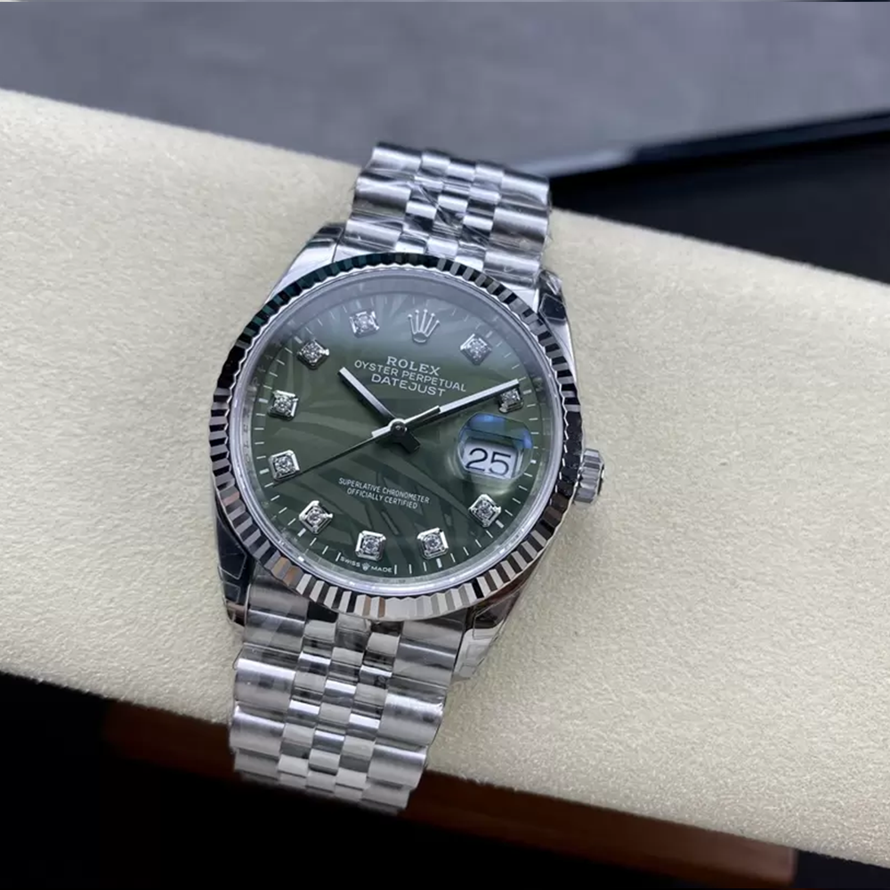 최고퀄 VS공장 롤렉스 데이저스트 그린 팜 10P 다이얼 쥬빌레 스틸 36mm 126234