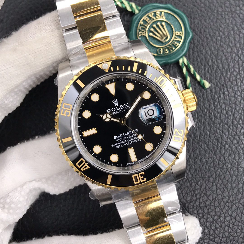 최고퀄 VS공장 롤렉스 서브마리너 블랙 다이얼 옐로우 골드 콤비 40mm 116613