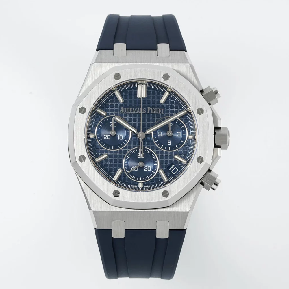 최고퀄 DD공장 오데마피게 로얄오크 크로노 그래프 블루 다이얼 스틸 러버밴드 41mm 26240