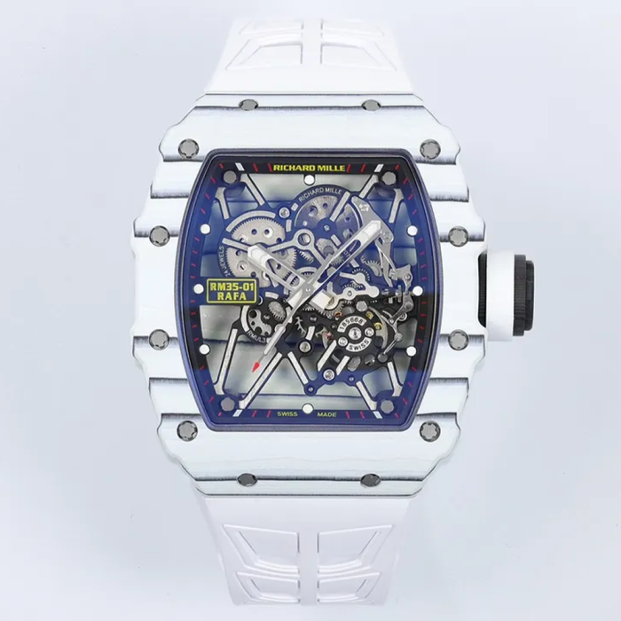 최고퀄 ZF공장 리차드밀 라파엘 나달 RM35-01 화이트 카본 케이스 / 화이트 러버밴드