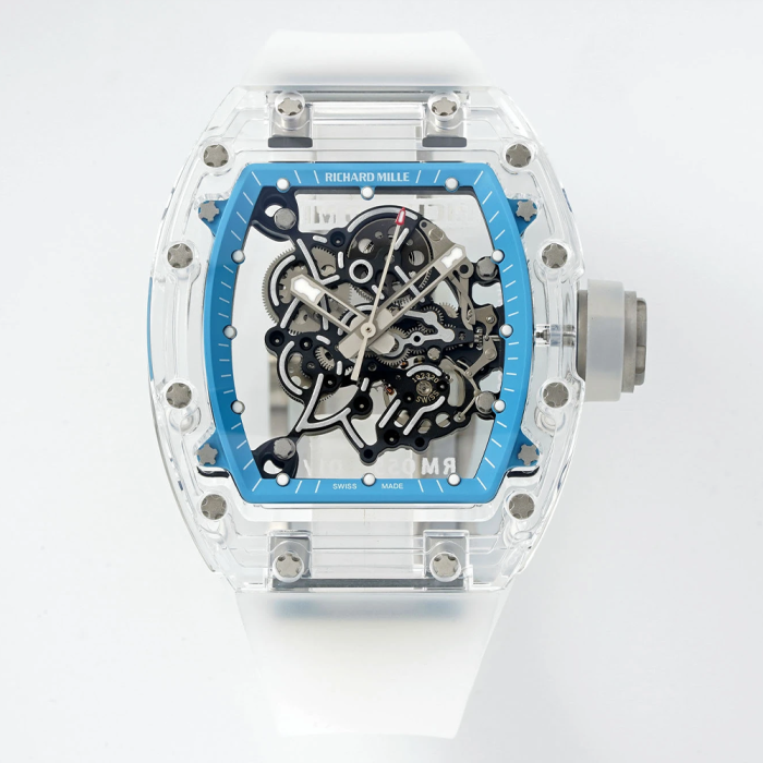 최고퀄 소닉공장 리차드밀 부바왓슨 크리스탈 케이스 투명 러버밴드 RM-055