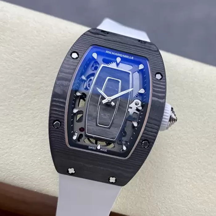 최고퀄 G+공장 리차드밀 RM07-01 블랙 카본 화이트 러버밴드