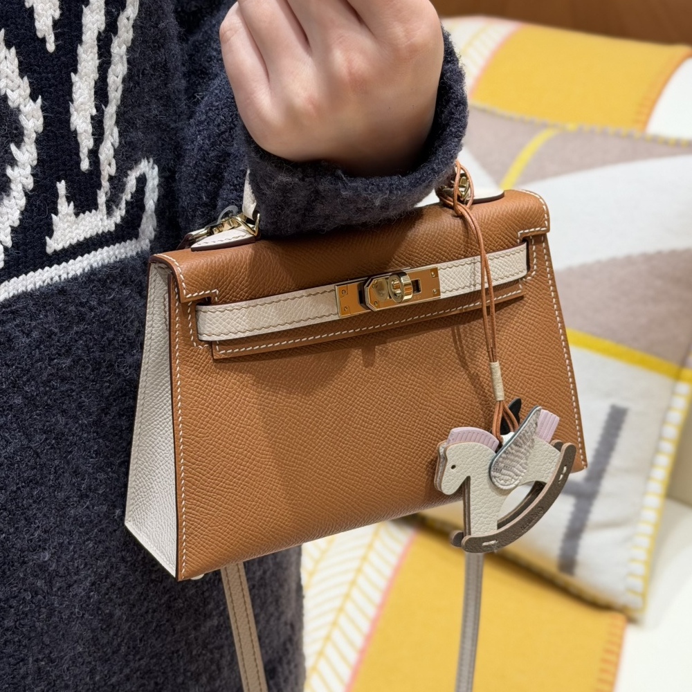 최고퀄 에르메스 올수공 켈리 2 미니 gold & Craie 엡송 가죽 금장