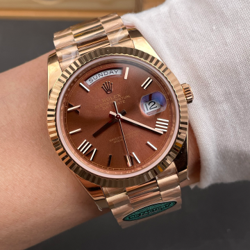 최고퀄 RC공장 롤렉스 데이데이트 브라운 다이얼 로즈 골드 금통 40mm 228236