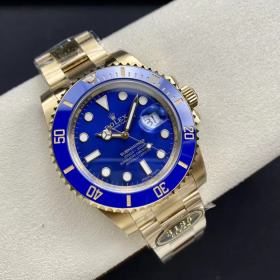최고퀄 클린공장 롤렉스 서브마리너 블루 데이트 옐로우 골드 금통 40mm 116618