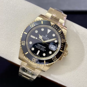 최고퀄 클린공장 롤렉스 서브마리너 검판 데이트 옐로우 골드 금통 40mm 124060