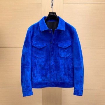 최고퀄 톰포드 스웨이드 트러커 자켓 블루