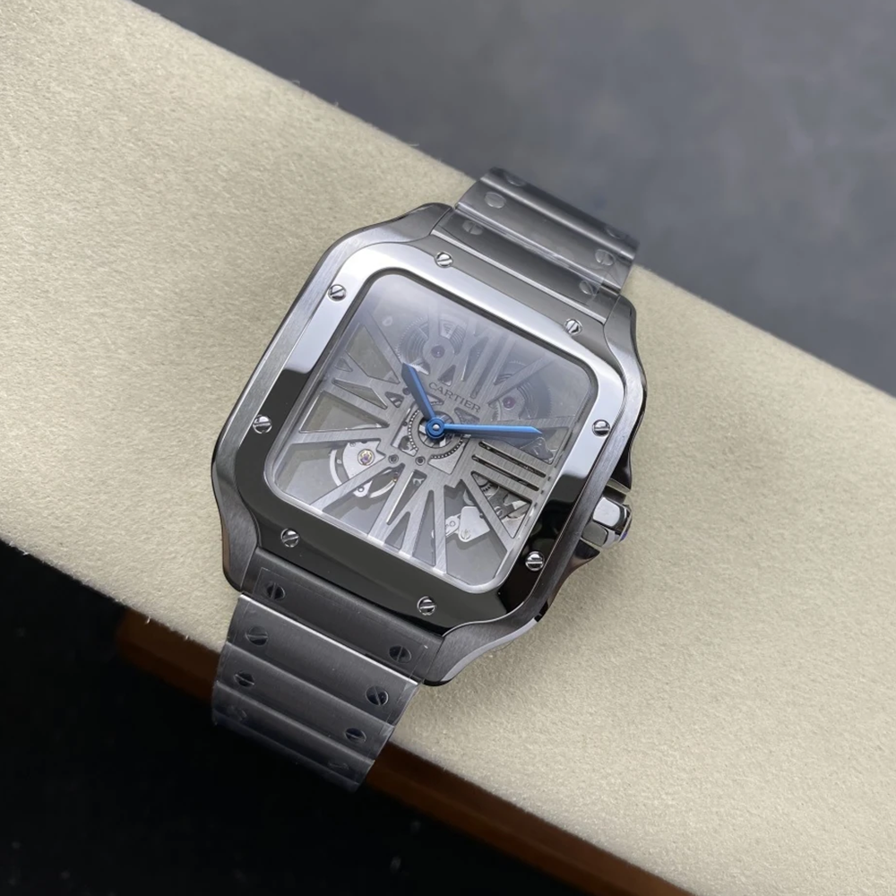 최고퀄 까르띠에 산토스 스켈레톤 다이얼 티타늄 케이스 39.8mm 9611MC