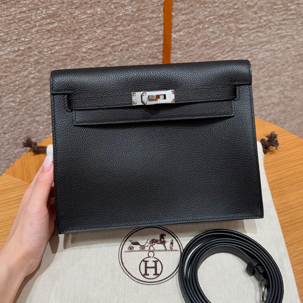 최고퀄 올수공 에르메스 켈리 단스 블랙 에버컬러 가죽 실버 하드웨어