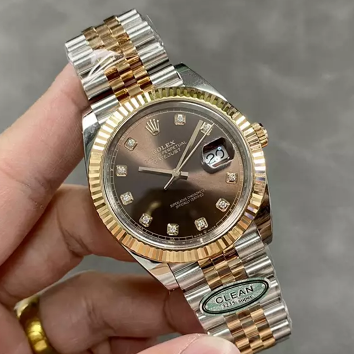 최고퀄 클린공장 롤렉스 데이저스트 36mm 브라운 8P 다이얼 로즈골드 콤비 126233