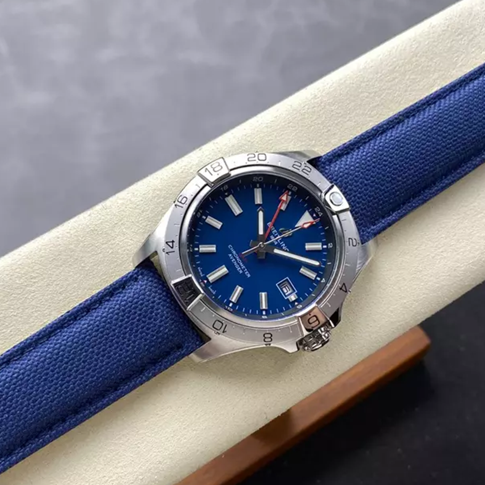 최고퀄 BLS공장 브라이틀링 어벤저 GMT 블루 다이얼 44mm 나일론 스트랩