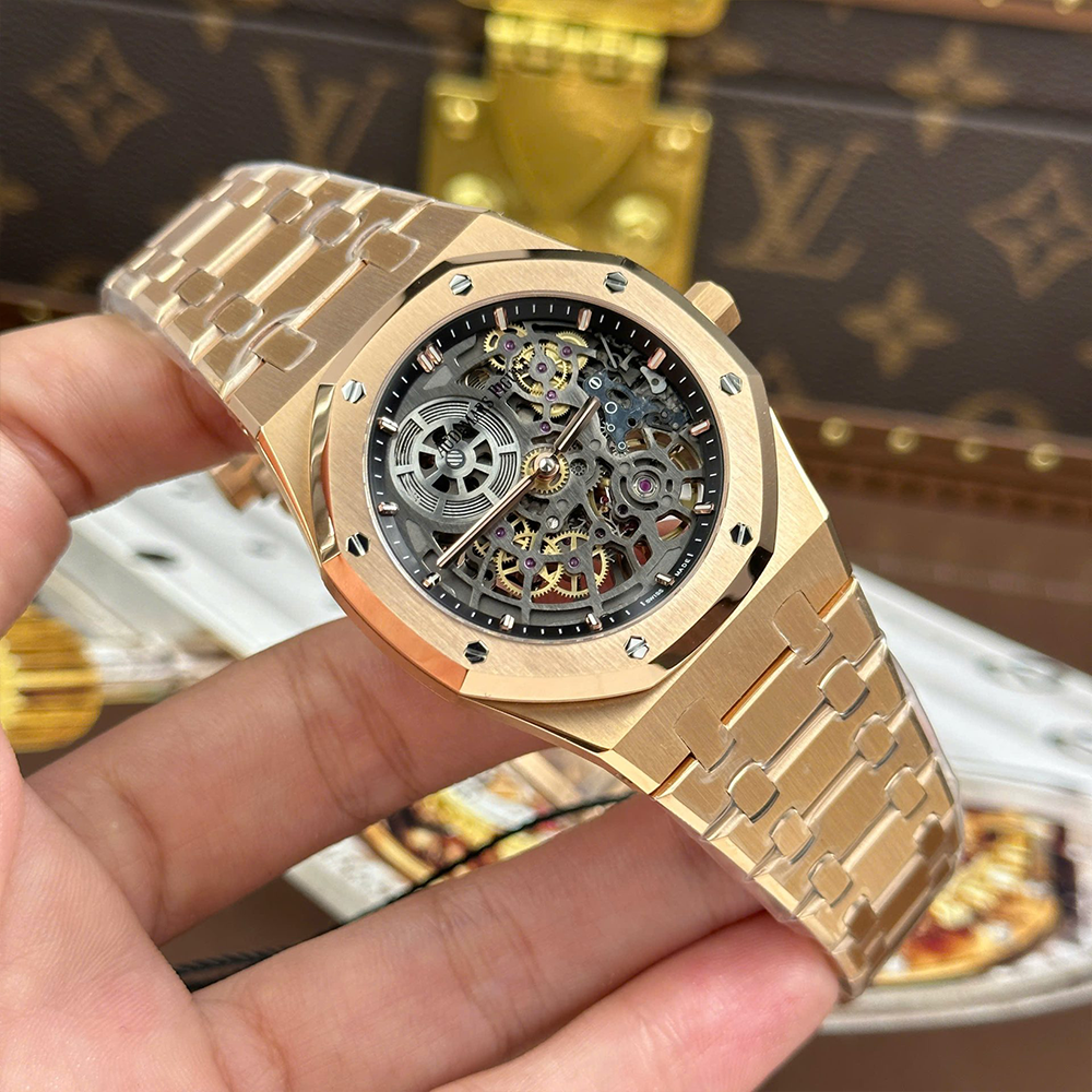 최고퀄 ZF공장 오데마피게 로얄오크 점보 엑스트라 씬 오픈워크 로즈 골드 금통 39mm 16204