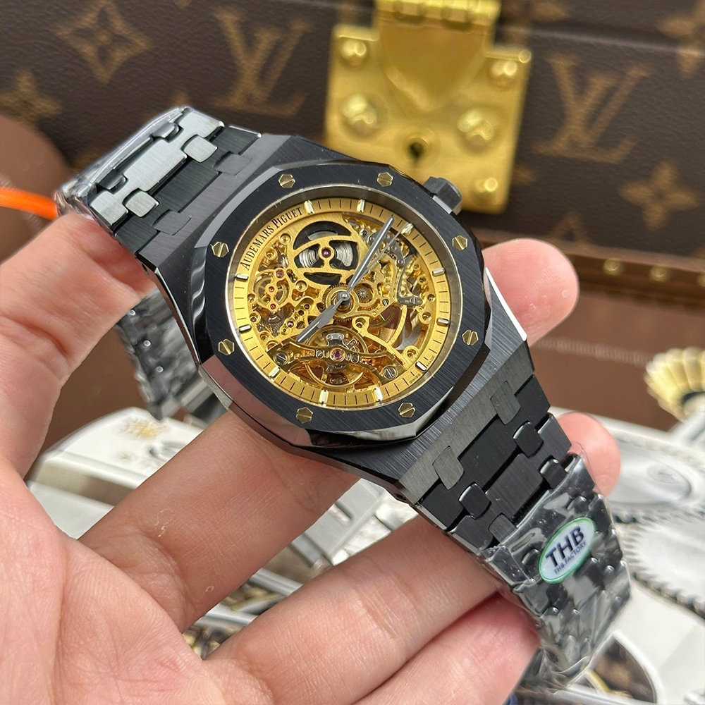 최고퀄 THB공장 오데마피게 로얄오크 오픈워크 뚜르비옹 블랙 세라믹 41mm 15416
