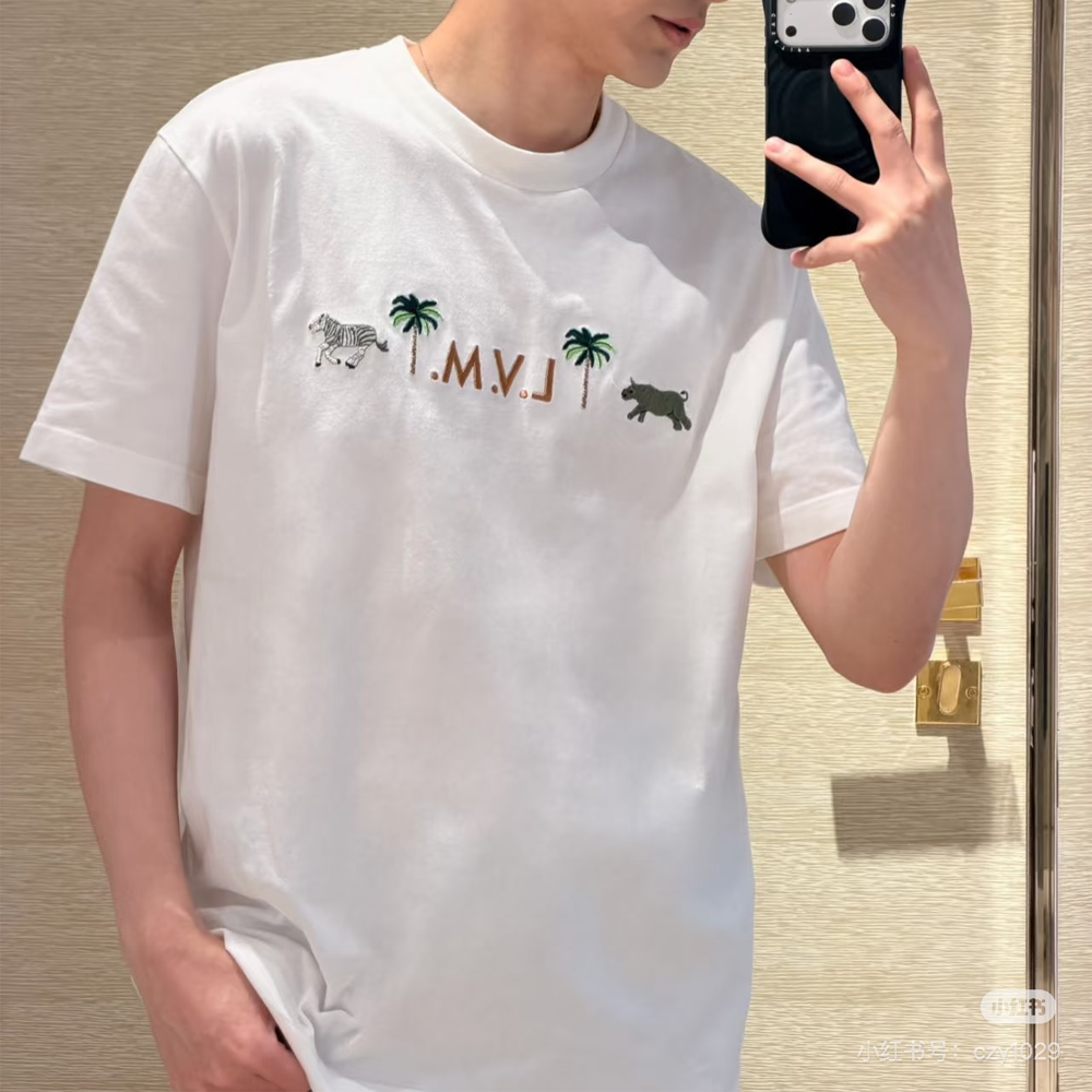 최고퀄 루이비통의 LV x 다즐링 리미티드 엠브로이더드 반팔 티셔츠